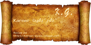 Karner Győző névjegykártya